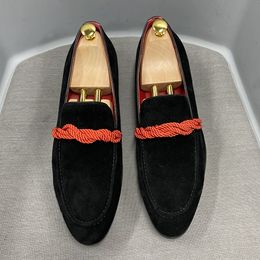 Size 38-47 Suede Cow Leather Loafers Men Dress Shoes Luxury Italian Style Casual Slip on Flats Loafer Shoes Man Breathable Men