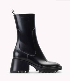 Women ankle boot patent leather short boots betty rubber rain boot wedge platform comfortable shoes size 35-40