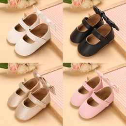 First Walkers Baby Shoes Girls PU Princess Comfortable Soft Rubber Sole Non-Slip Toddler Walker Fashion Casual