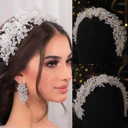 Hair Clips Vintage Silver Full Crystal Headband Band Bridal Shinny Rhinestone Headpiece Tiara Wedding Accessories Jewelry