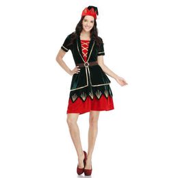 Stage Wear Adult Cosplay Santa Claus Women's Green Red Velvet Sexy Christmas Comes Xmas Sexy Santa Dress Come T220906