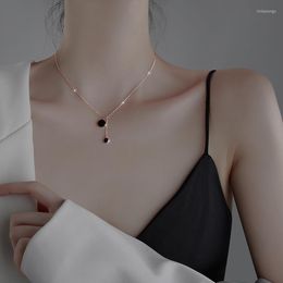 Chains 2022 Fashion Charm Silver Necklace Pendant Sexy Clavicle Chain Black For Women Jewelry