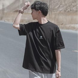 Men's T Shirts Summer Short-sleeved Men's T-shirt Korean Loose Print Half-sleeved Round Neck Couple All-match Blouse