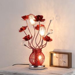 Table Lamps Creative Bedroom Bedside Net Red Lamp Warm Wedding Birthday Gift Romantic Bride Dowry Changming