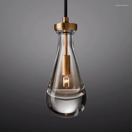 Pendant Lamps Jmzm Nordic Copper Mini Lamp Water Drop Crystal Hanging Light Luxury Chandelier For Living Room Bedroom Restaurant Bar