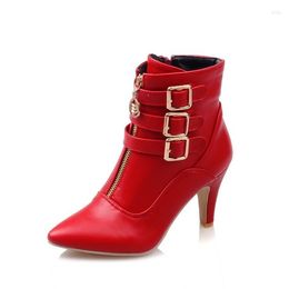 Boots 2022 Winter Real Leather High Heel Women's Top Grade Cowhide Warm Lining Shoes Fashion Design For Women