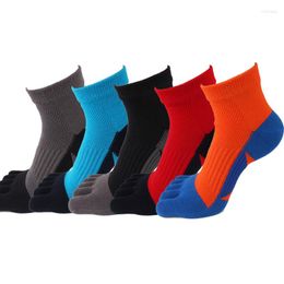 Men's Socks 5 Pairs High Quality Male Cotton Five Fingers For Men Short Sweat-absorbent Fitness Running Sports Boat Toe Man Boys