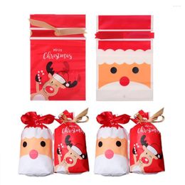 Gift Wrap 50pcs Christmas Drawstring Bags Cartoon Bag Candy Packages Bundle Pockets For Children Kids