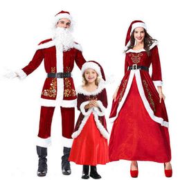 Stage Wear Deluxe Santa Claus Xmas Come Christmas Parent-Child Cosplay Carnival Stage Show Party Fancy Dress T220901