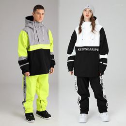 Skiing Suits Oversize Ski Suit For Men And Women Jacket Pants Set Winter Outdoor Warm Windproof Waterproof Snowboarding
