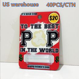 US Warehouse Party Gift Sublimation Blank MDF Bags d'argent en bois PVC CARTE CASSE COUVERTURE COUVERT
