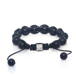 Charm Bracelets 10mm MaOnyx Natural Stone Beads Braided Yoga Jewelry For Men And Women Gift