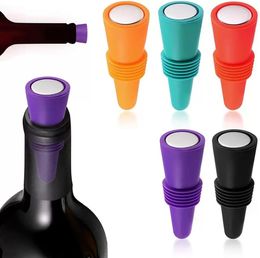 Premium Silicone Bar Tools Wine and Beverage Bottle Cap Set Leak Proof Champagne Bottles Sealer Stoppers Wine Cork Saver Stopper Reusable FY5336