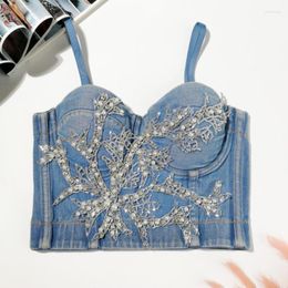 Bustiers & Corsets Ballroom Costume Stage Party Bra Women Crystal Rhinestone Diamond Sequin Rivet Pearl Push Up Crop Top Corset Punk Bustier