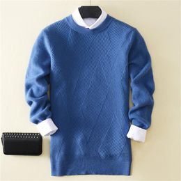 Men's Sweaters Cashmere Oneck Knit Men Casual Loose Thick Pullover Sweater Solid Colour S-3XL