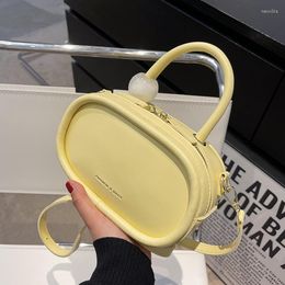 Evening Bags Small Round Shaped Women Shoulder Fashion Beaded Handle Woman Handbags Luxury Designer Pu Leather Crossbody For