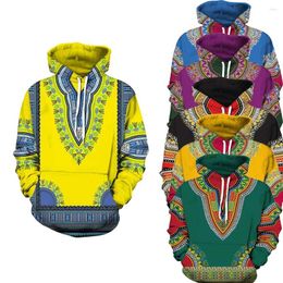 Ethnic Clothing African Dashiki Hoodie Traditional Bazin Riche Men 3D Pullover Women Hip Hop Clothes Colourful Couple Sweatshirt