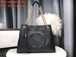 7A Genuine Leather Fashion women designer bag Handbag soft soho Shoulder Bags luggage shopping tote purse wallet womens tassel bags Gold chain