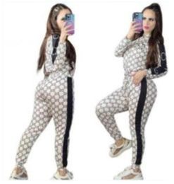 Women's Tracksuits Luxury Two Piece Set Tracksuit Striped White Black Coat And Skinny Pants Sweat Suits Casual Sportswear Outfits