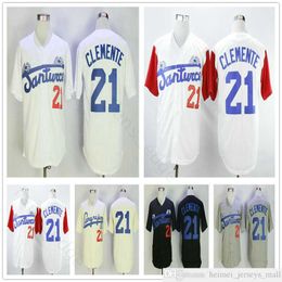 Mens Roberto Clemente Santurce Crabbers College Baseball Jersey Cheap 21 Roberto Clemente Jersey University Stitched Baseball Shirts