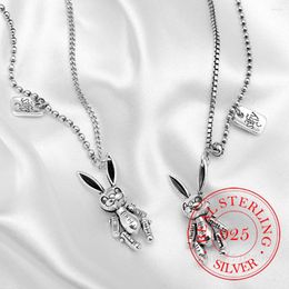 Chains HipHop 925 Sterling Silver Cut Animals Charm Pendant Necklace For Women Wedding Party Jewellery Choker Collar Gift