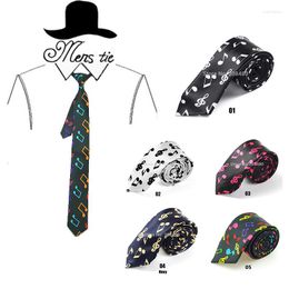 Bow Ties Mens Necktie 2 Inch Wide "multi Colours Score Music Note" Woven Classic Party Gravata Formal Dress Gift Drop