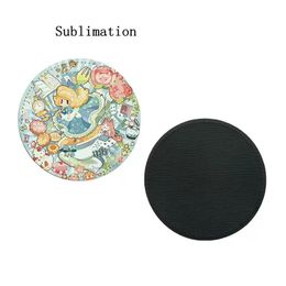 Fast ship Sublimation Blanks PU Mats Round Drinking cup Tumblers Coasters Non Slip Thermal Heat Transfer White Leather Coaster Square Bottom Protection Mat