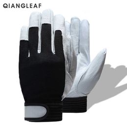 Cycling Gloves QIANGAF Breathab ather Worker Glove Mechanic Working Industrial Wear-resistant Safety Men's Mitten Whosa 508 L221024