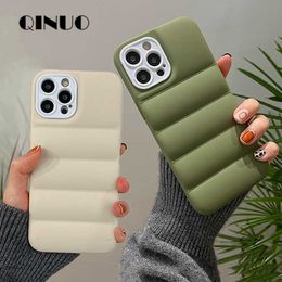 Cell Phone Cases Luxury Matte The Puffer Case For i 14 13 12 11 Pro Plus XS Max X XR 7 8 Down Jacket Mobile Shell Soft Silicone Funda Y2210