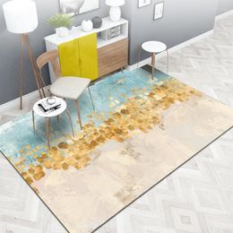 Carpets Fashion Modern Abstract Oil Painting Print Light Blue Doormat/Kitchen Mat Living Room Bedroom Parlour Area Rug Decorative Carpet