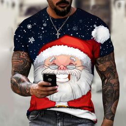 Men's T Shirts 3D Printed T-shirt Christmas Cartoon Print Year Fashion Harajuku High Quality Soft Oversized Round Neck Shirt