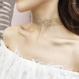 Choker Summer Fake Collar Necklace Sequined Gold Silver Color Women Christmas Gift For Girl