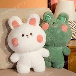 Cute Furry Plush Rabbit Frog Plush Toy Stuffed Cartoon Baby Doll for Kid Creative Ornament Girlfriend Birthday Gift