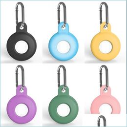 Storage Boxes Bins 16 Colours Sile Storage Boxes Keychain For Airtags Locator Tracker Antilost Device Keychains Protect Sleeve 807 Dhadq