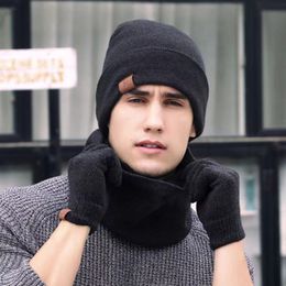 Designer Doudou hat scarf and gloves three piece suit integrated bib for men with winter wool and thick warm wool hat for women in winter