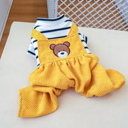 Dog Apparel PETCIRCLE Clothes Bread Bear Overalls For Small Medium Dogs Puppy Cat All Seasons Pet Clothing Costume Supplies Coat