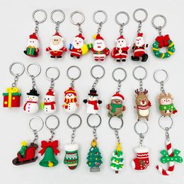 Christmas KeyChain Pendant Party Favour Santa Claus Elk Xmas-Tree Key chain Hangings Xmas Key-buckle Pendants T9I002135