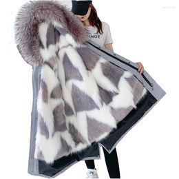 Women's Fur Style To Overcome The Women Autumn Winter Warm Jacket Female Mid-length Faux Detachable Liner Jackets Overcoat