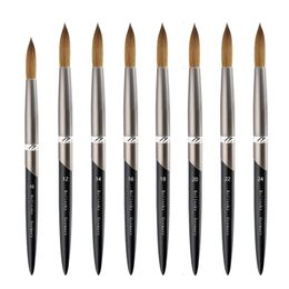 Makeup Tools Kolinsky Nail Brush Crystal Pen Pure Kolinsky Hair Acrylic Round Nail Brush Size 46810121428 Nail Tool Gun Grey 221024