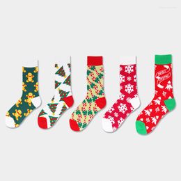 Men's Socks Men's Women Medium Tube Sock Fashion Personality Stockings Autumn Winter High Christmas Cotton Xmas Accessories