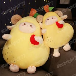 35cm Fluffy Fur Super Soft Lamb Pear Plush Toy Cute Sheep Pear Stuffed Animals Baby Comfort Doll for Children