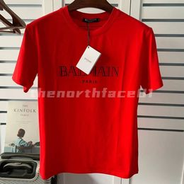 Balmain Mens Letter Print T Shirts Black Fashion Brand Designer Summer Top Short Sleeve Asian Size S-XXL