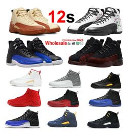 A Ma Maniere 12s Basketball Shoes With Box Stealth 12 Game Playoff Twist Triple Black 12 Dark Grey Gym Red Hyper royal Indigo Reverse Flu Utility Grind Grey Men