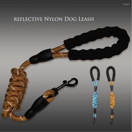 Dog Collars Petrainer 1.5M Reflective Nylon Round Leash Pull Belt Puppy Walking Running Leashes Training Rope