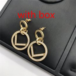 Wholesales Designer Womens Ear Stud Luxury Diamond Big Circle Earrings Hoop Earrings Stud Fashion Party Accessories Letter Pendent Jewellery