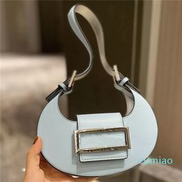 Half Moon Armpit Bag Plain Shoulder Bag Croissant Clutch Bags Genuine Leather Thread Letter Hasp Hardware Top Quality Single Strap Fashion Women Wallet