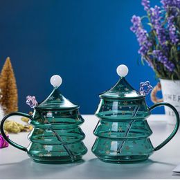 Mugs Heat Resisting 3D Transparent Glass Christmas Tree Star Cup Coffee Milk Juice Children's Gift