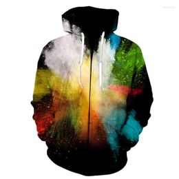 Men's Hoodies Men's & Sweatshirts Spring And Autumn Colorful Smoke 3D Zipper Hoodies/sweatshirt Harajuku Winter Long Sleeve Streetwear