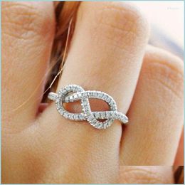 Wedding Rings Wedding Rings Fashion Lady Daily Wearable Ring With Line Winding Design Trendy Female Brilliant Zirconia Accessories F Dhpuz