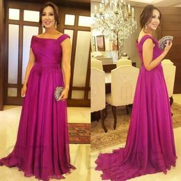 Fuchsia Evening Dresses One Shoulder Strap Designer 2023 Chiffon A Line Sweep Train Custom Made Formal Ocn Wear Arabic Prom Gown Vestidos 401 401